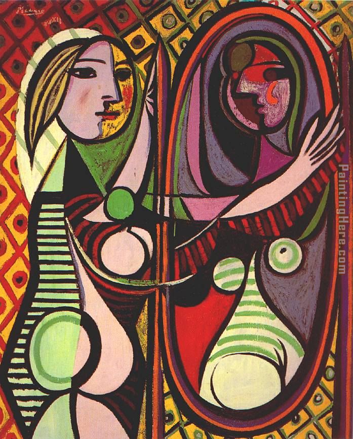 Girl Before a Mirror painting - Pablo Picasso Girl Before a Mirror art painting
